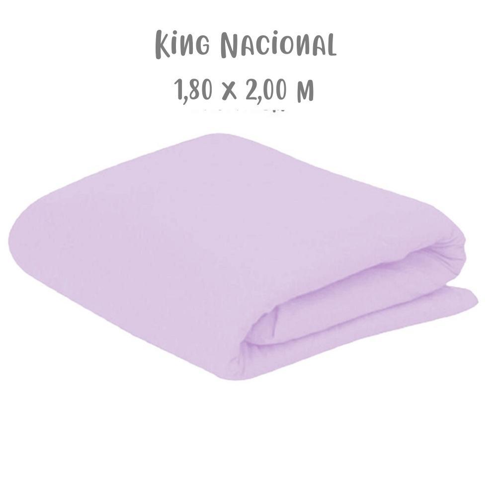 Lençol de Elástico Avulso King Nacional 1,80 x 2,00m Lilás Arrumadinho Enxovais